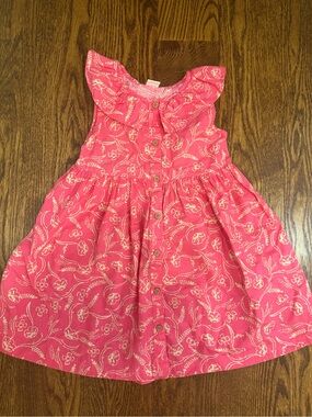 Next Level Apparel Pink Floral Button-Front Sundress